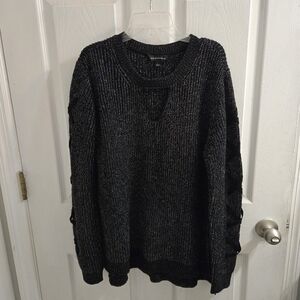 Rock & Republic Black Rainbow Metallic Sweater Women's Size Large